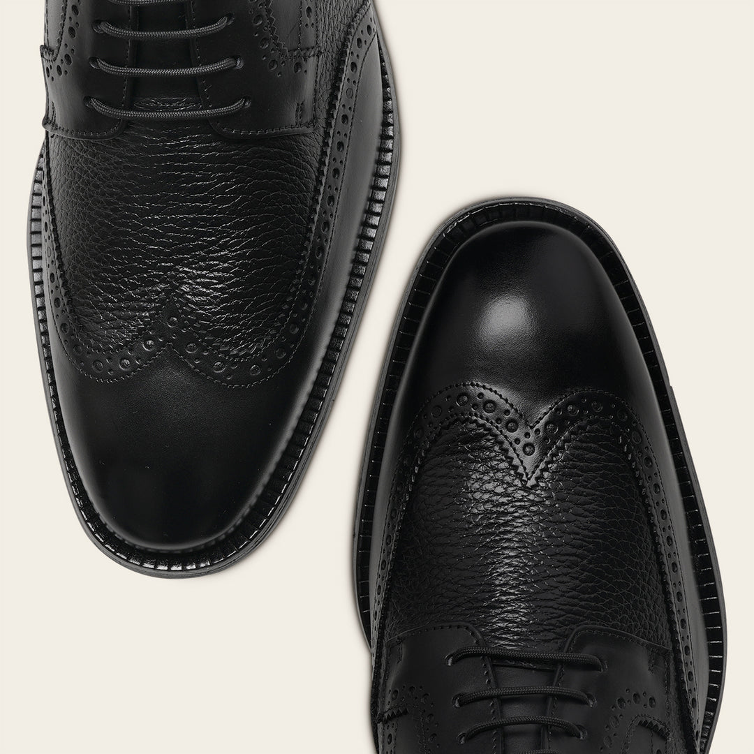 Zapato de vestir tipo Derby en piel genuina de venado italiano para caballero