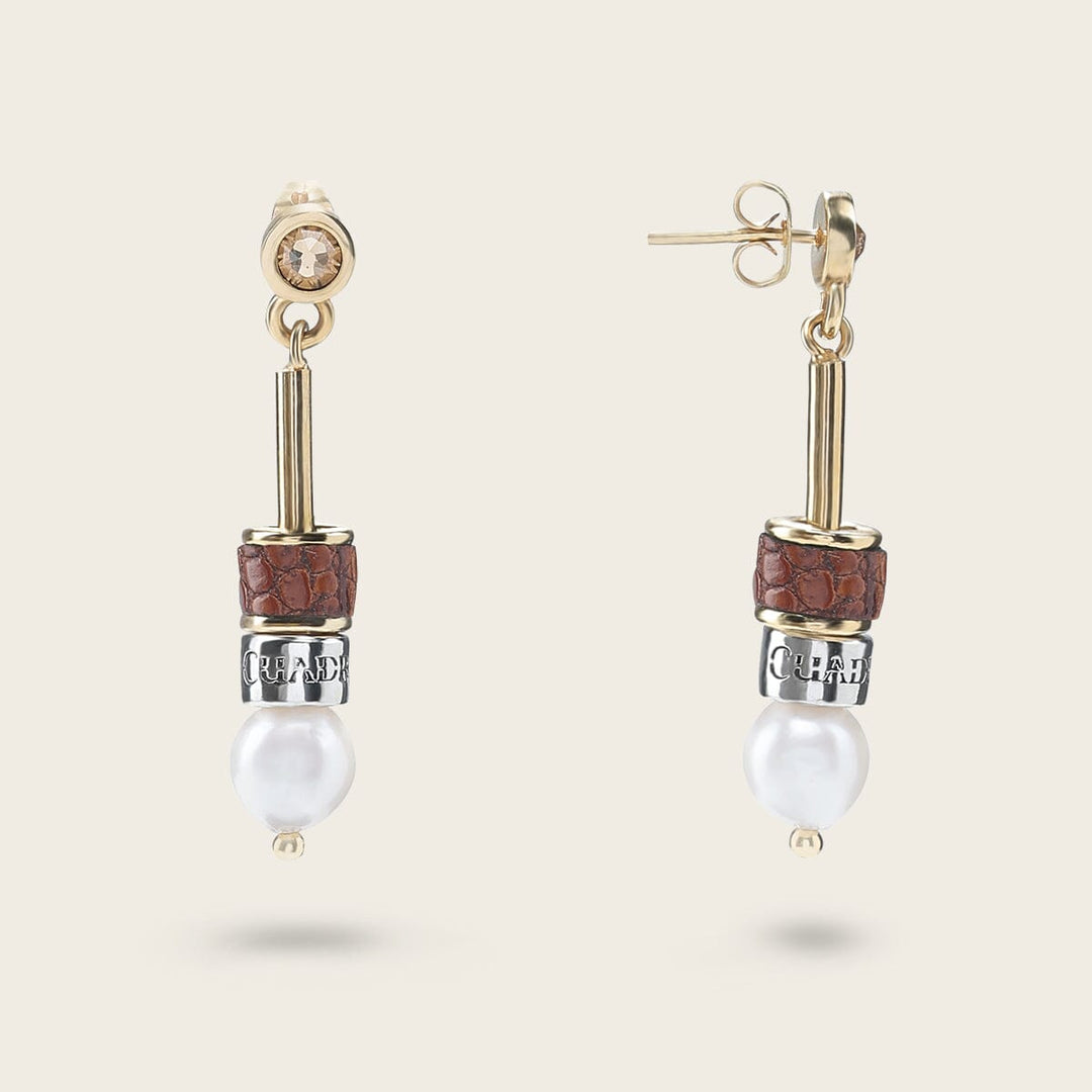 Aretes para dama en piel genuina de lizard Joyería 