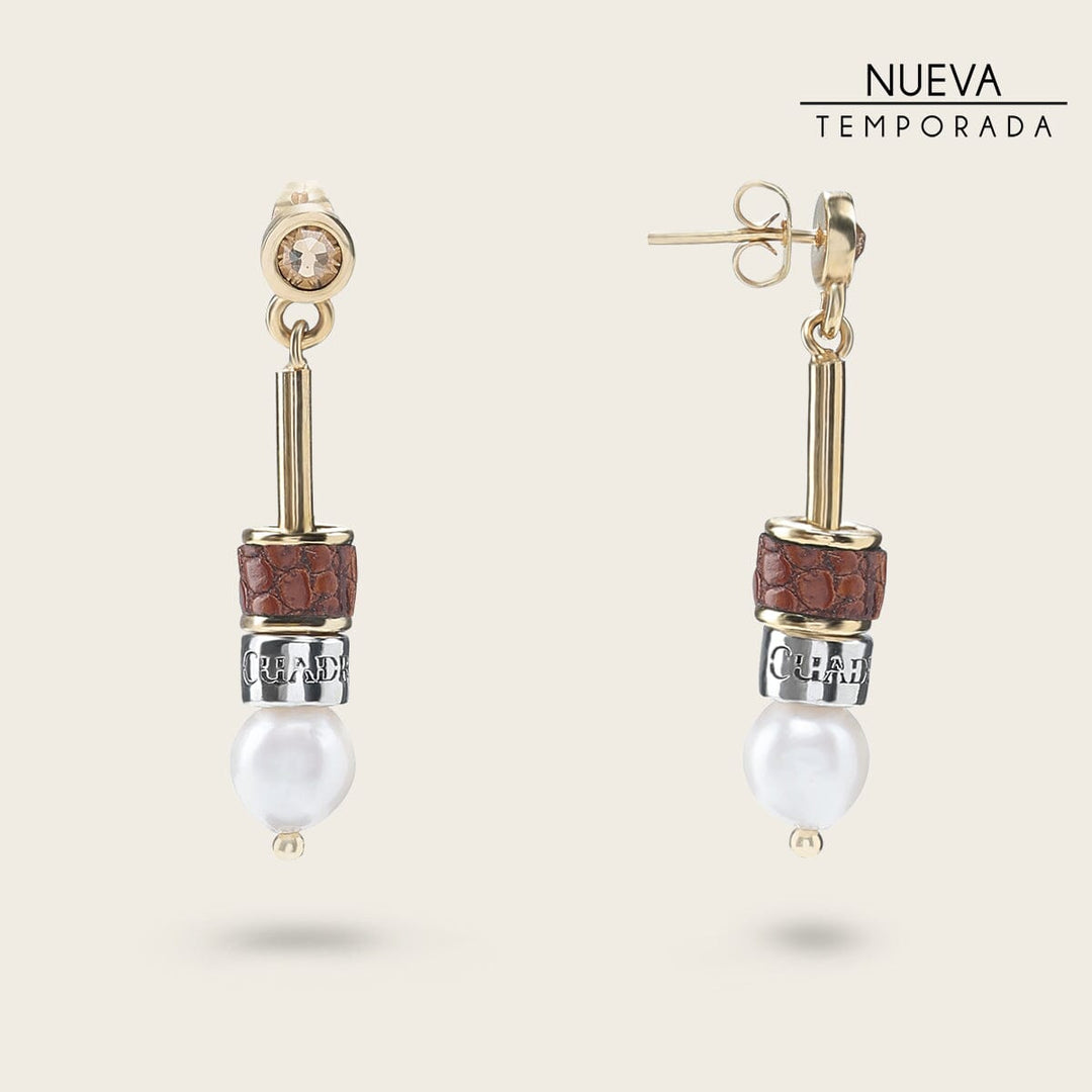 Aretes para dama en piel genuina de lizard Joyería 