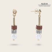 Aretes para dama en piel genuina de lizard Joyería 