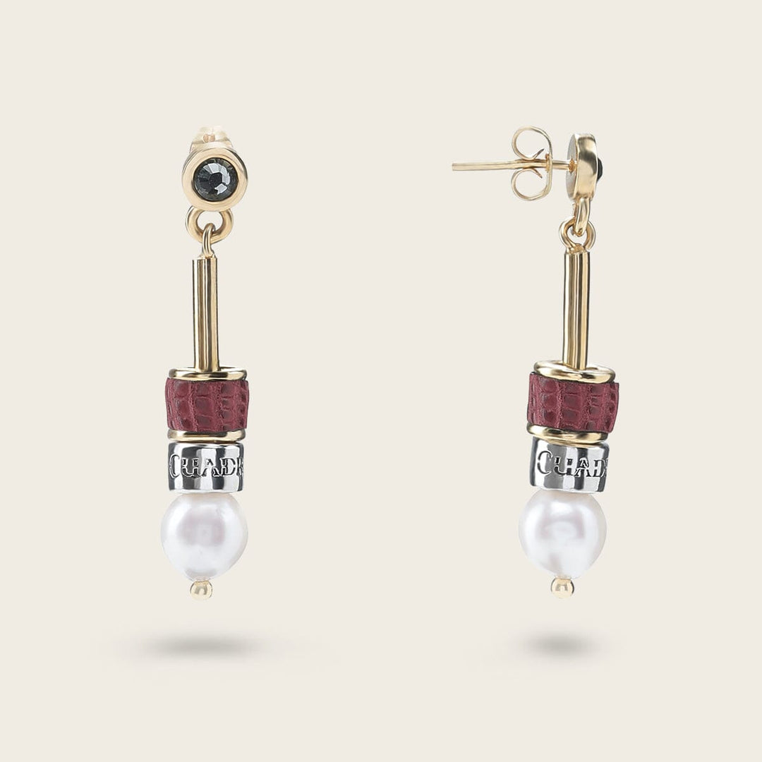 Aretes para dama en piel genuina de lizard Joyería 