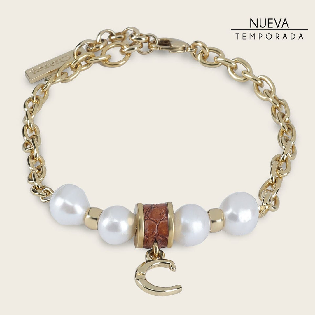 Pulsera en piel genuina de lizard para dama Joyería 