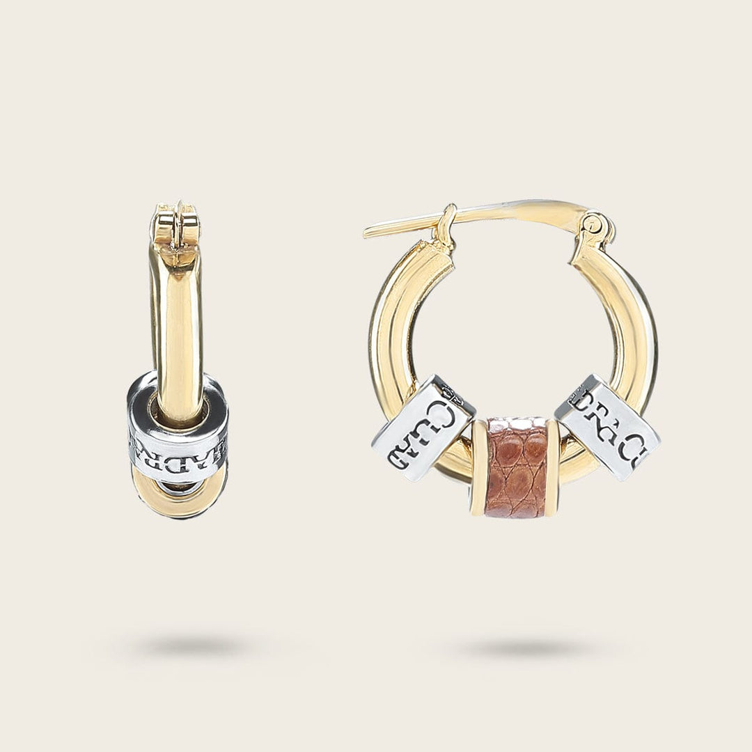 Aretes para dama en piel genuina de lizard Joyería 