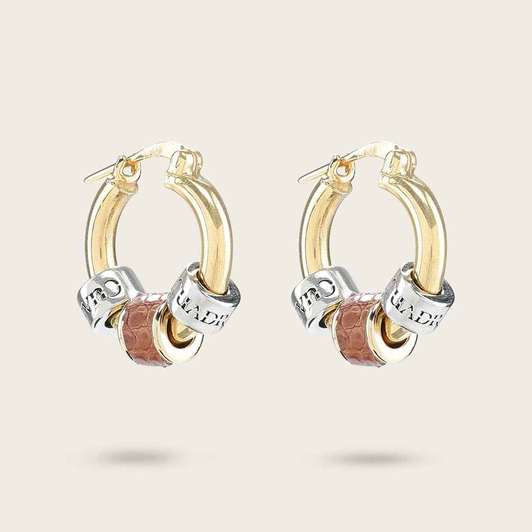 Aretes para dama en piel genuina de lizard Joyería 