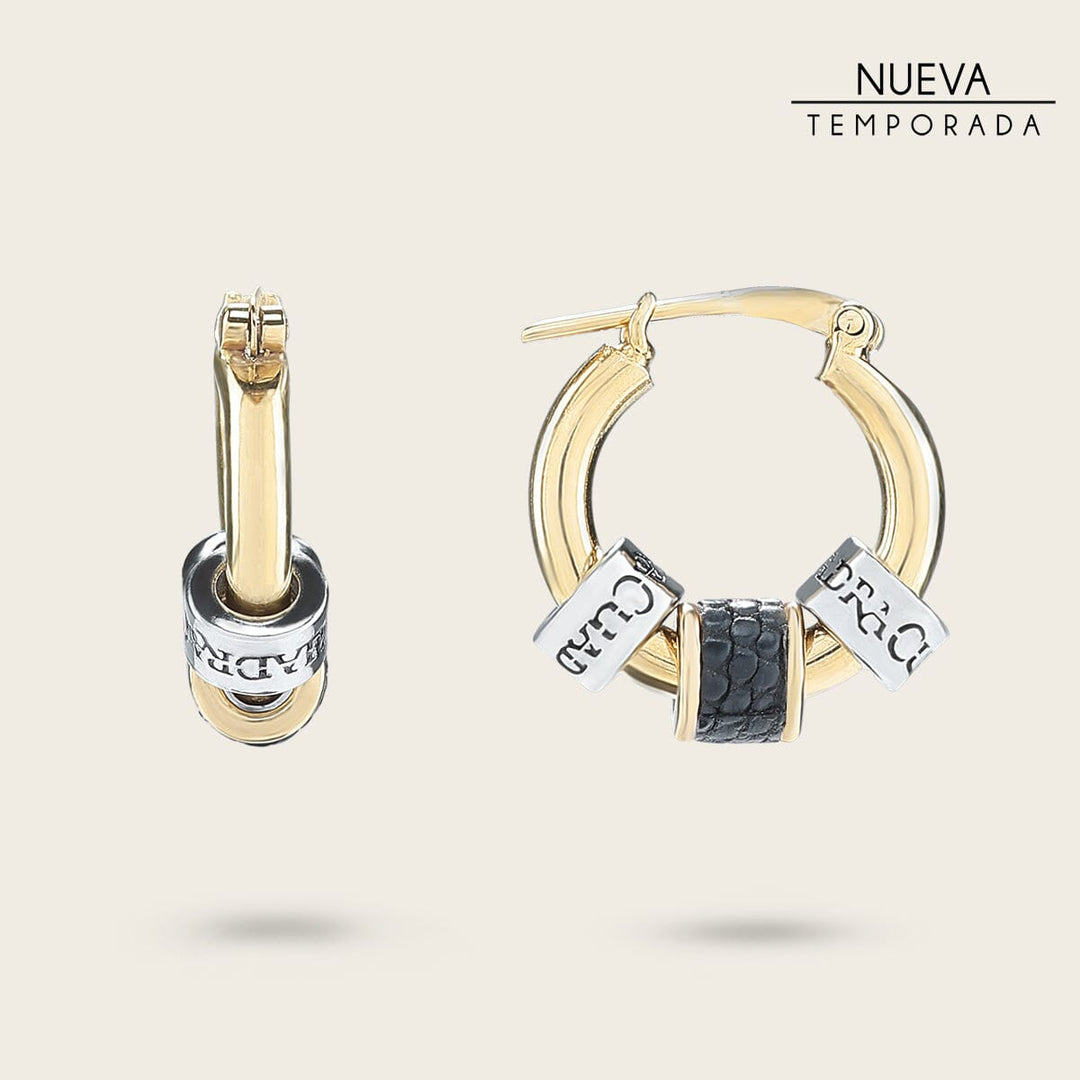 Aretes para dama en piel genuina de lizard Joyería 