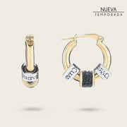 Aretes para dama en piel genuina de lizard Joyería 