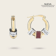 Aretes para dama en piel genuina de lizard Joyería 