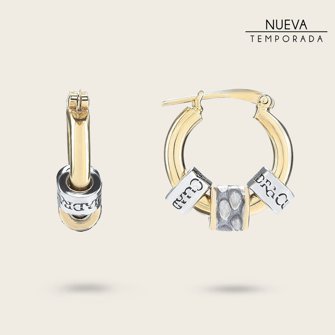 Aretes para dama en piel genuina de pitón Joyería 