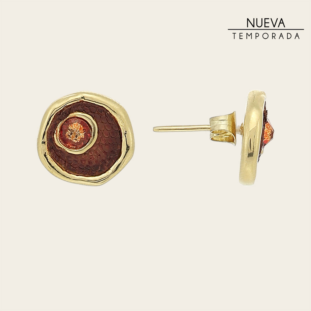 Aretes en piel genuina de lizard para dama