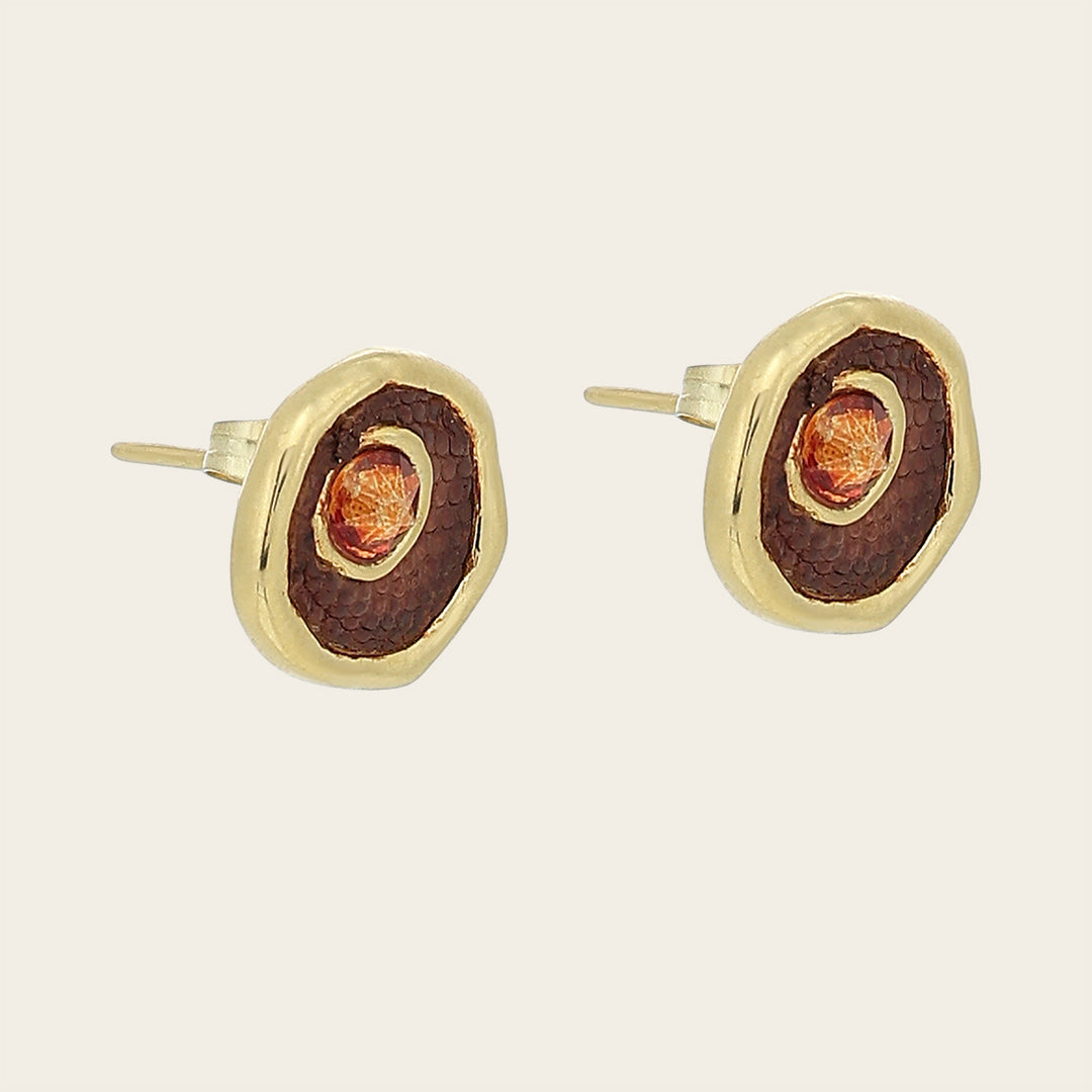 Aretes en piel genuina de lizard para dama