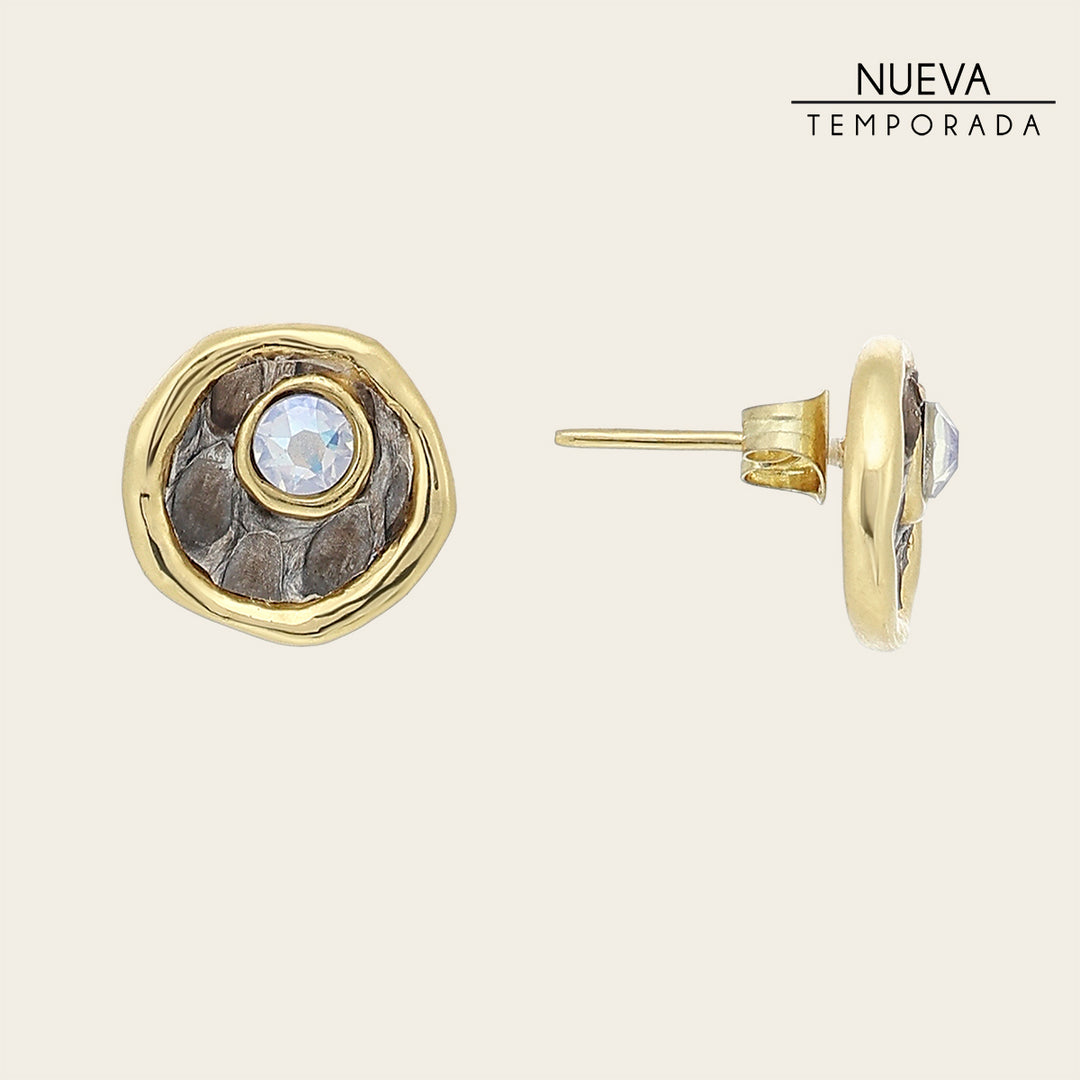 Aretes en piel genuina de pitón para dama