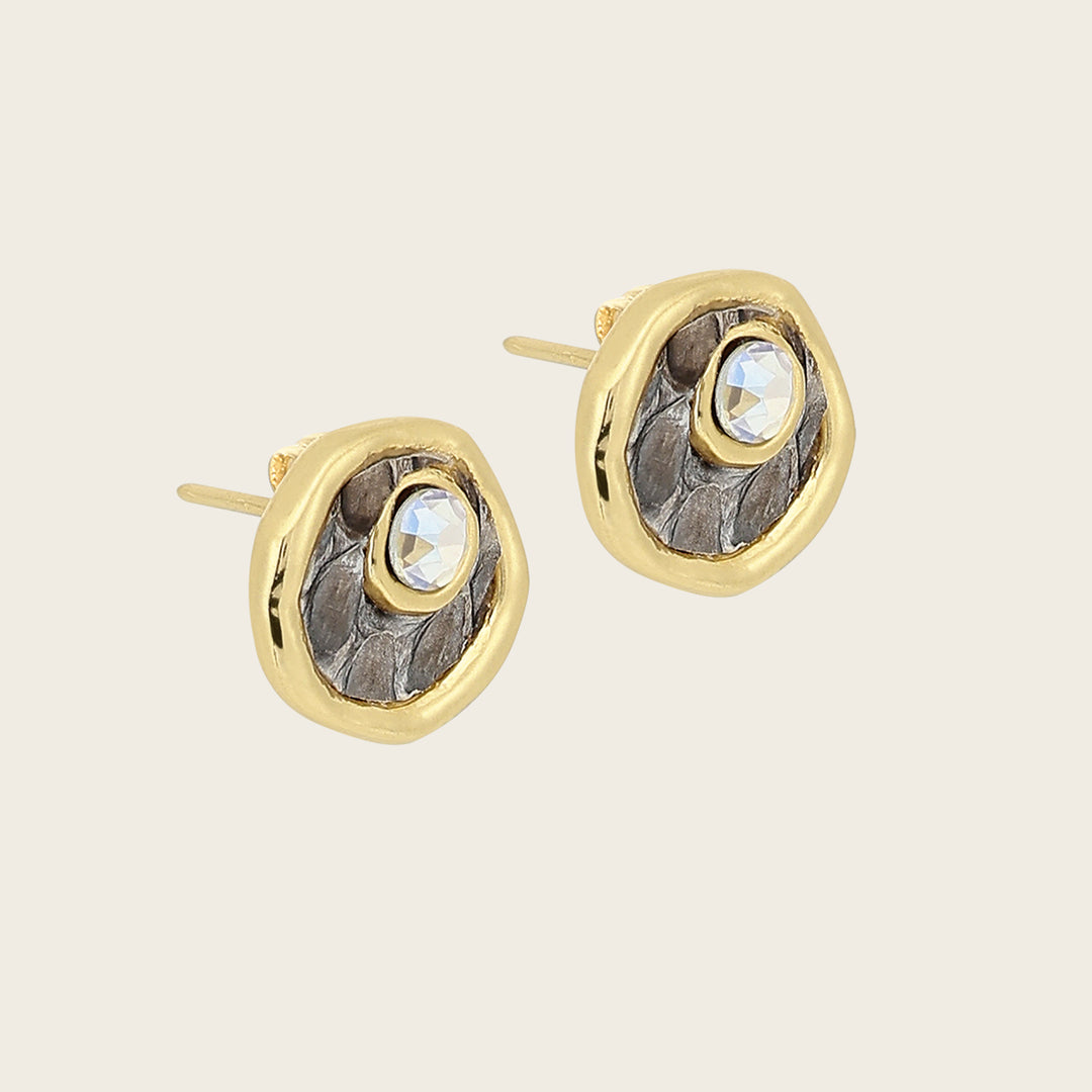 Aretes en piel genuina de pitón para dama