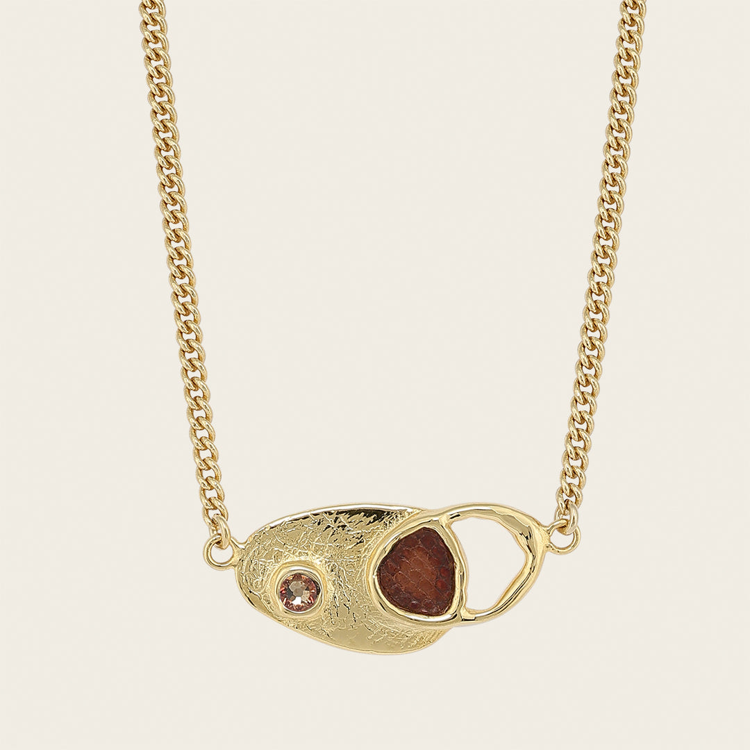 Collar en piel genuina de lizard para dama