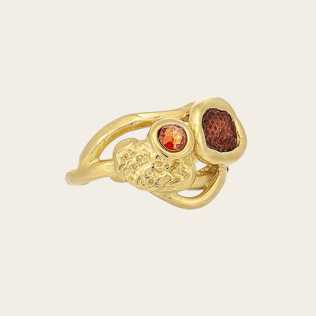 Anillo en piel genuina de lizard para dama