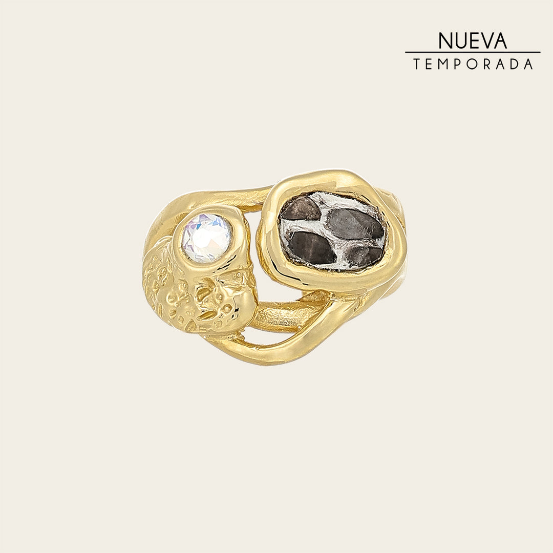 Anillo en piel genuina de pitón para dama