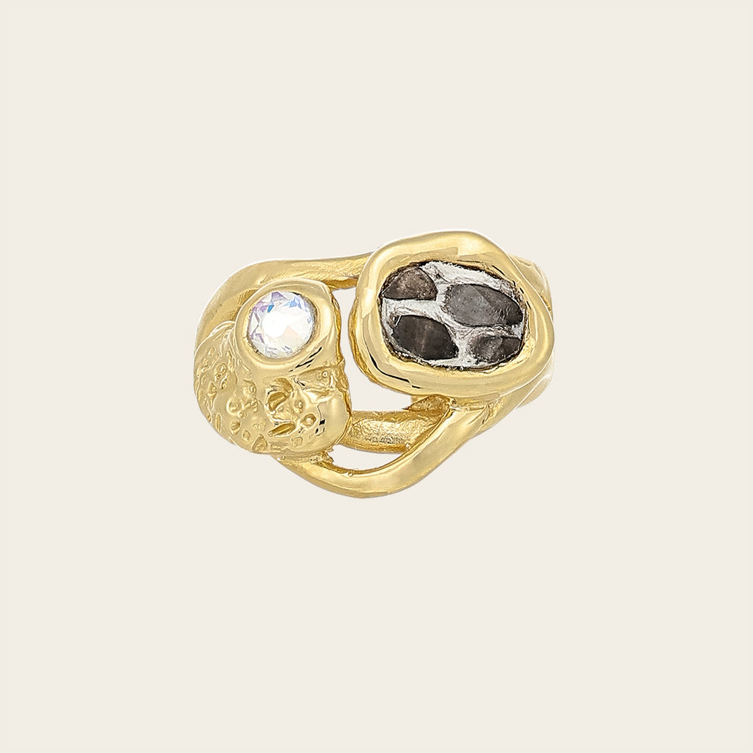 Anillo en piel genuina de pitón para dama