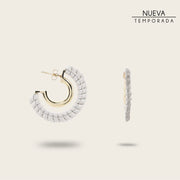 Arracadas en piel genuina para dama. Joyería 