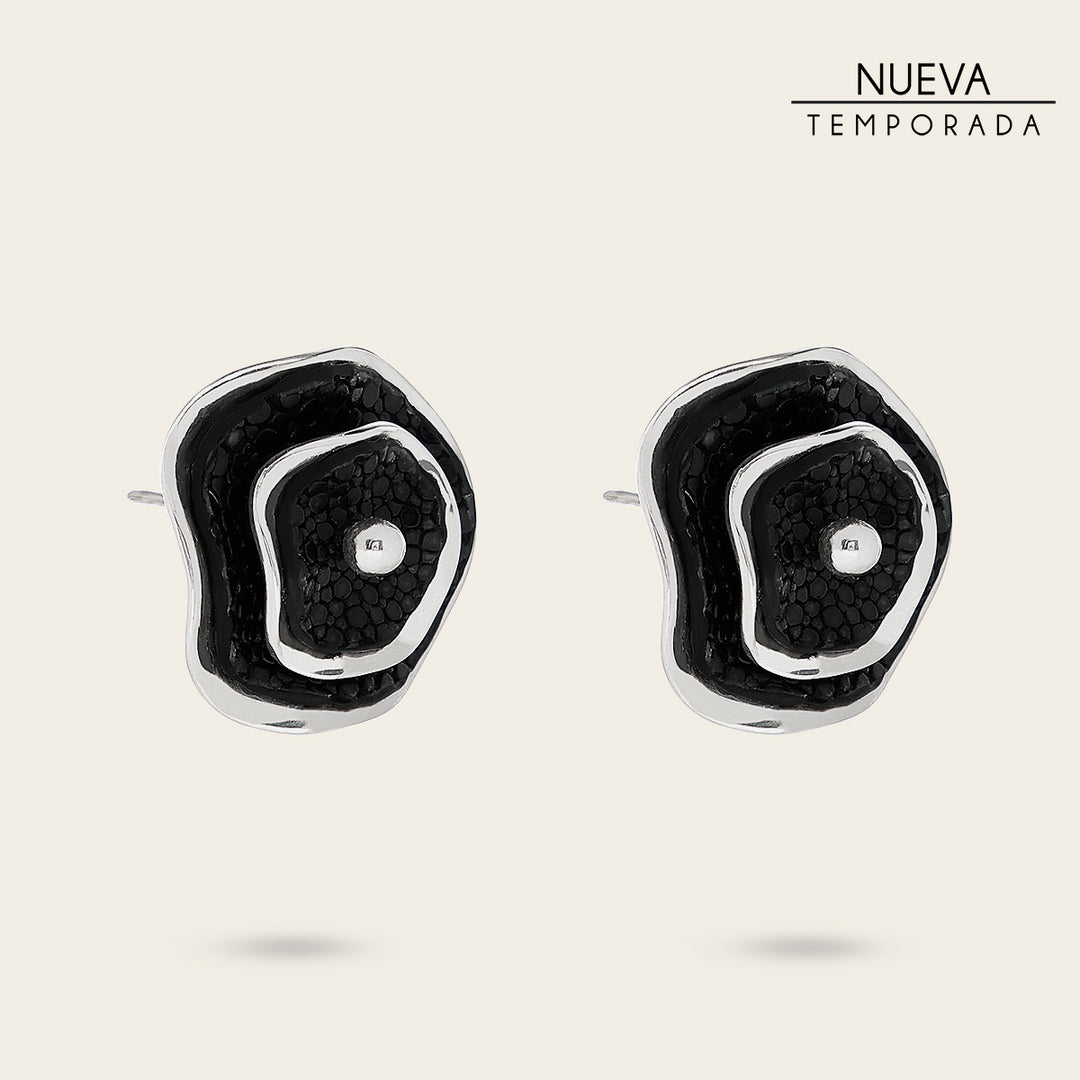 Aretes en piel genuina de mantarraya para dama