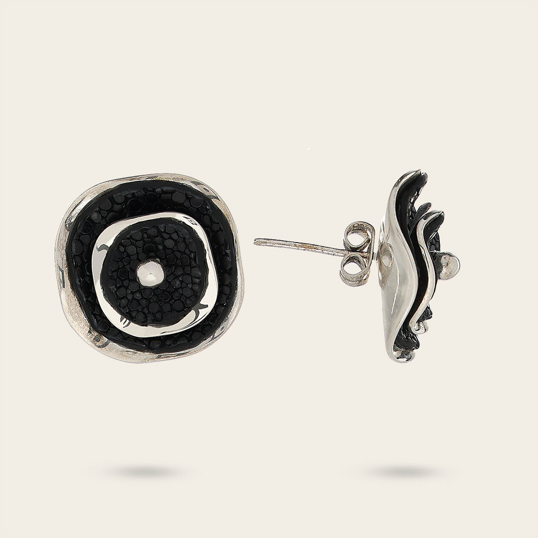 Aretes en piel genuina de mantarraya para dama