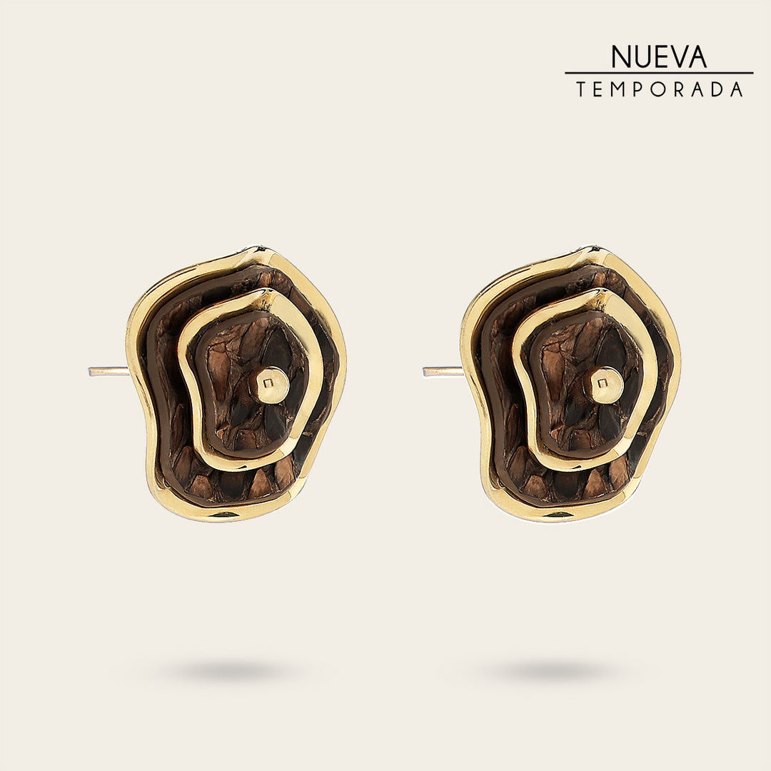 Aretes en piel genuina de pitón para dama