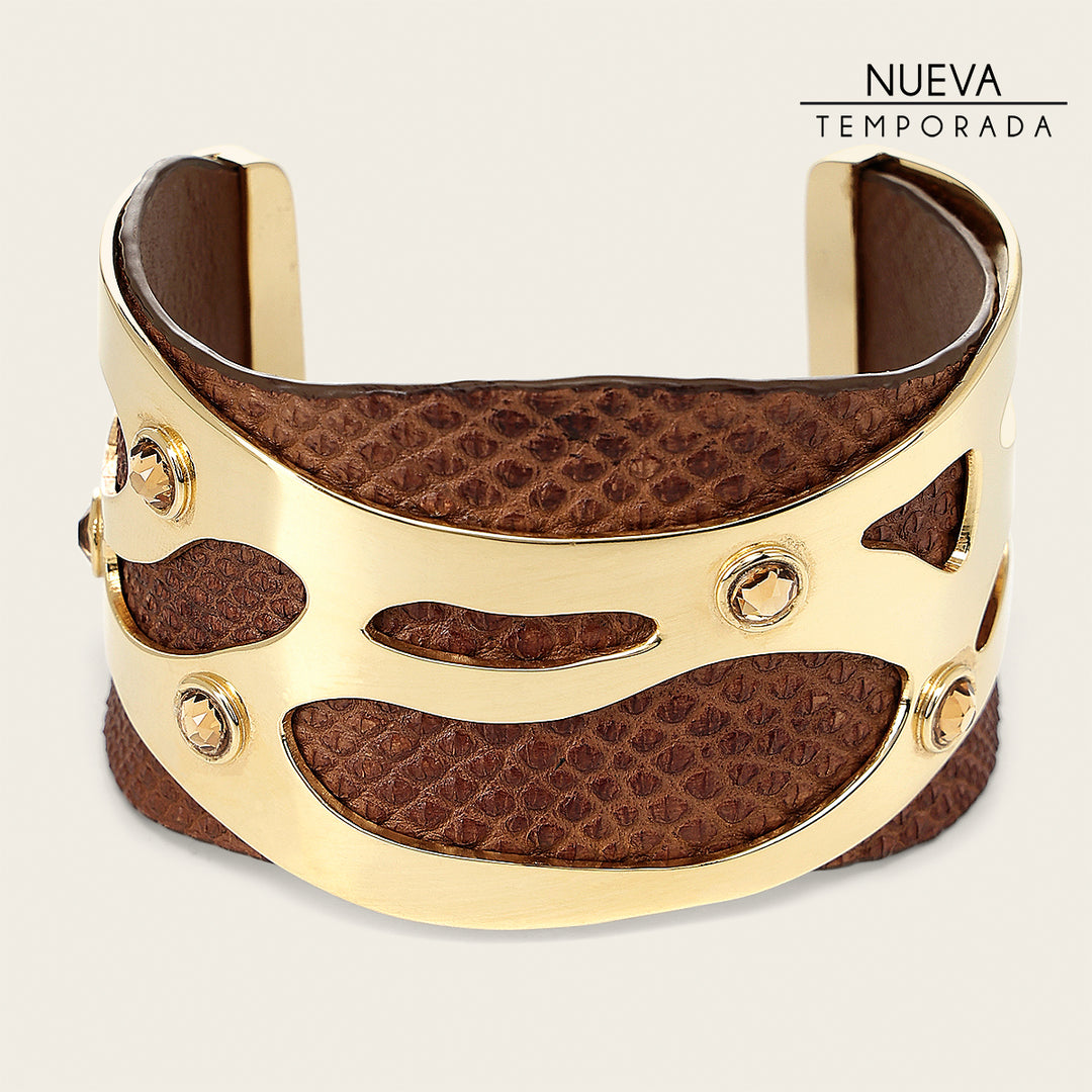 Brazalete en piel genuina de carunga para dama