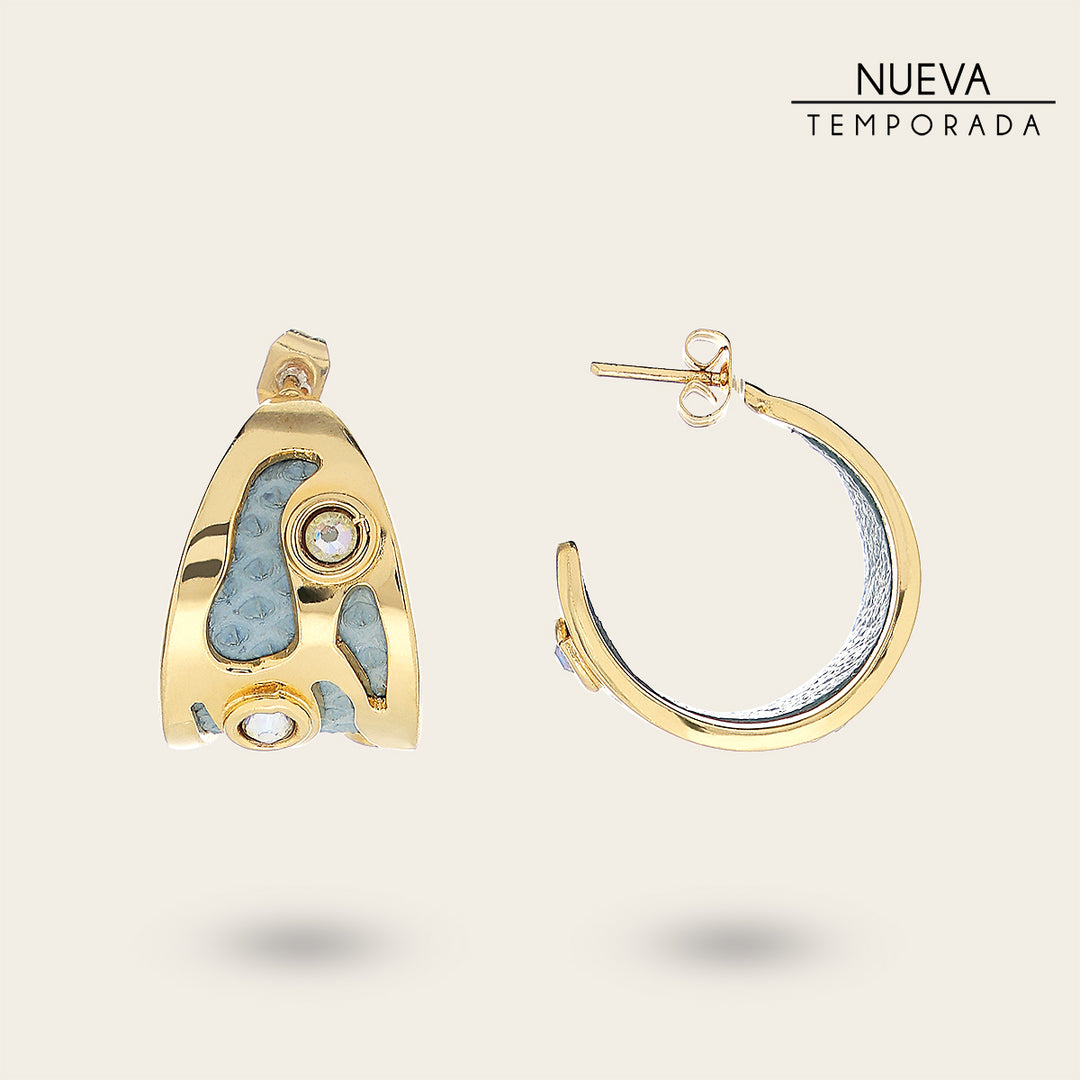 Arracadas en piel genuina de carunga para dama