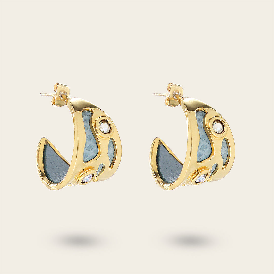 Arracadas en piel genuina de carunga para dama