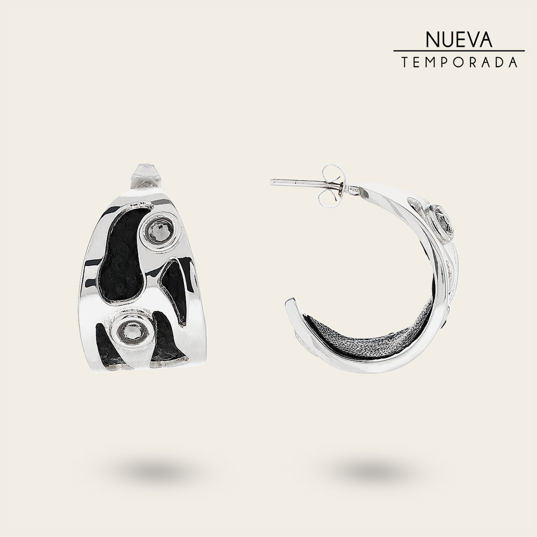 Arracadas en piel genuina de carunga para dama