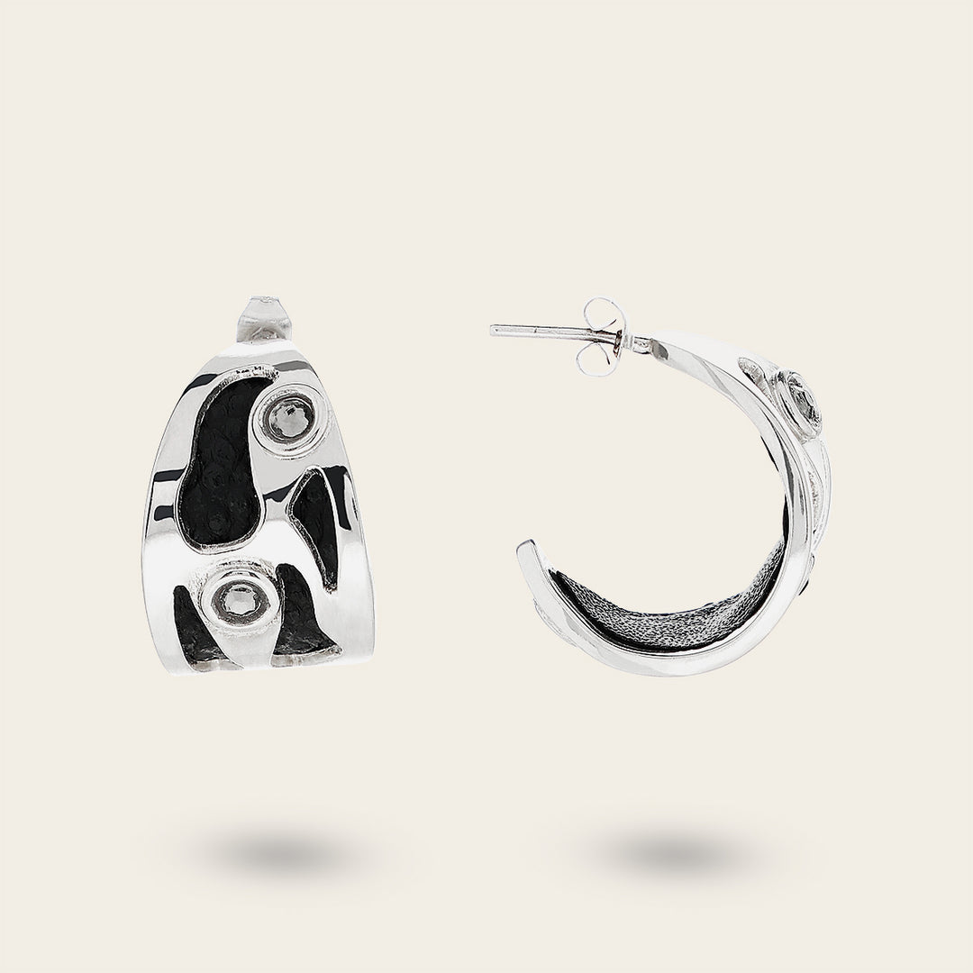 Arracadas en piel genuina de carunga para dama