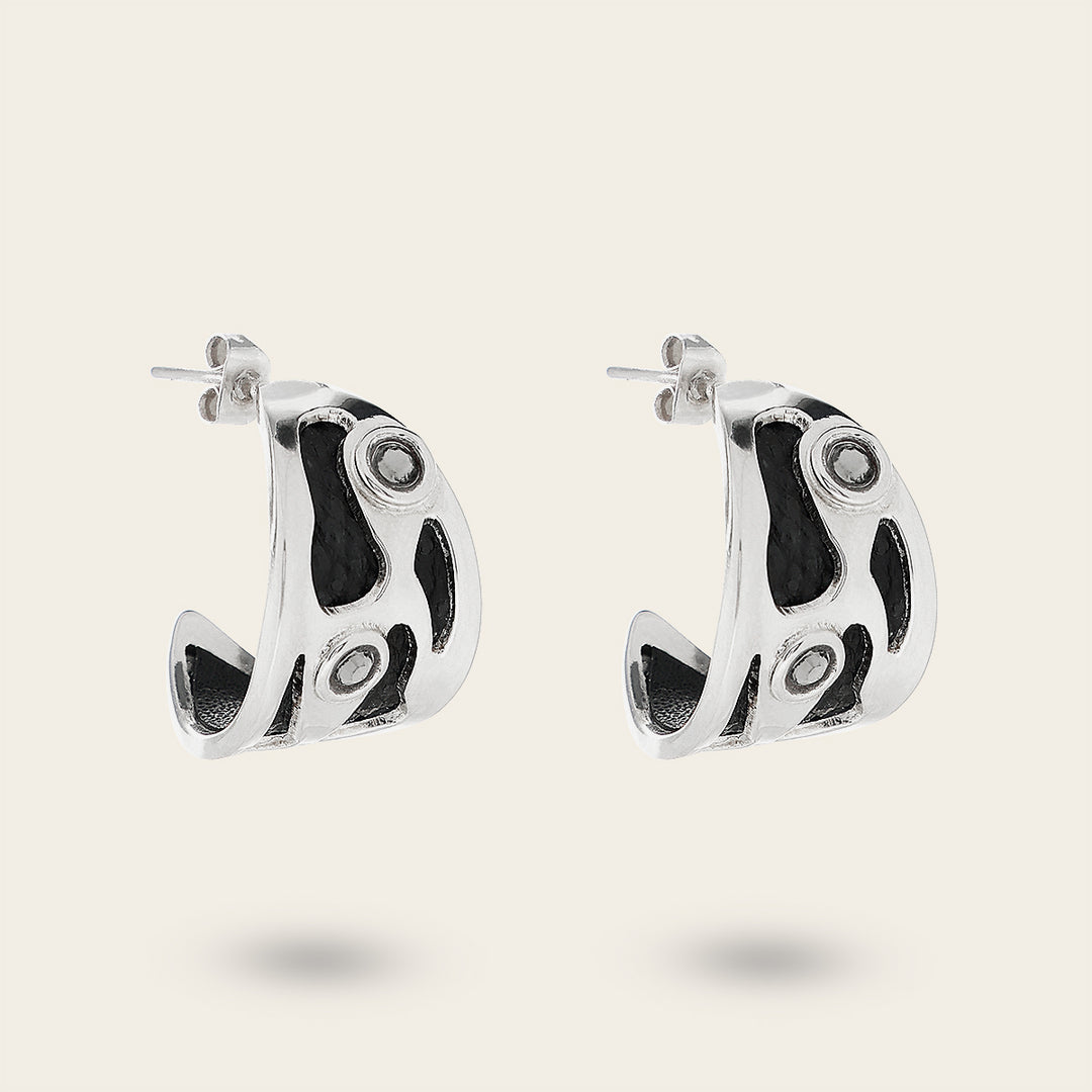 Arracadas en piel genuina de carunga para dama