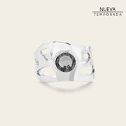 Anillo ajustable con cristal auténtico para dama