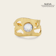 Anillo ajustable con cristal auténtico para dama