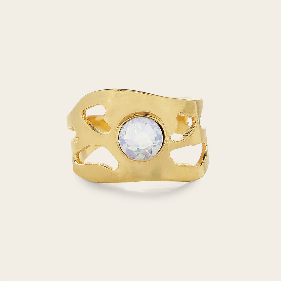 Anillo ajustable con cristal auténtico para dama