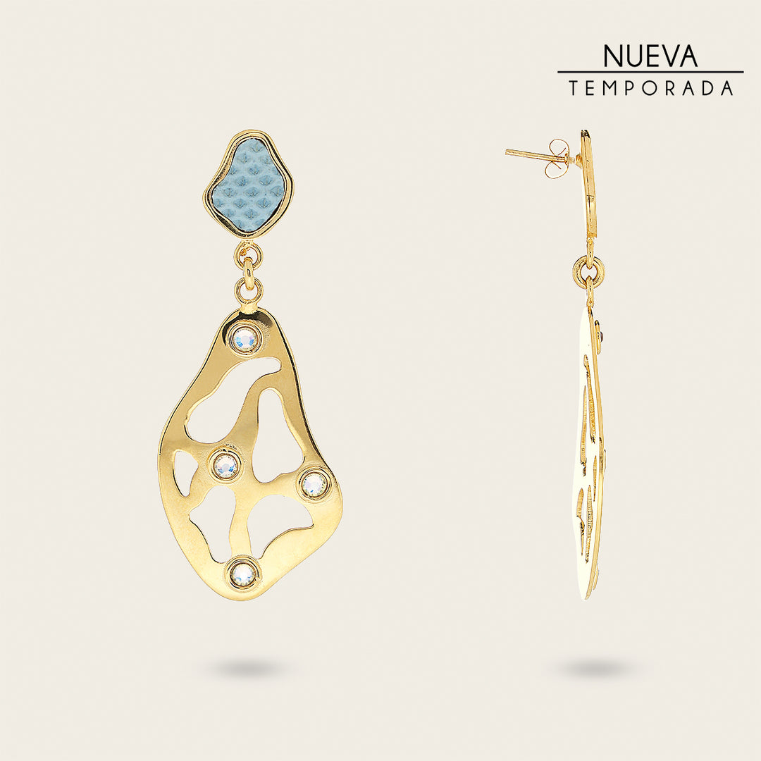 Aretes en piel genuina de carunga para dama