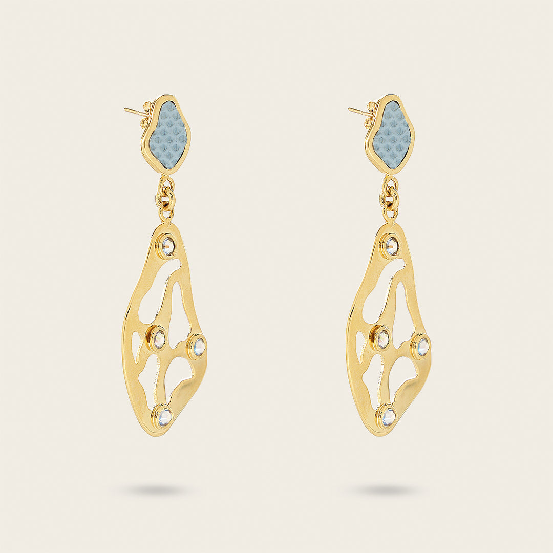 Aretes en piel genuina de carunga para dama