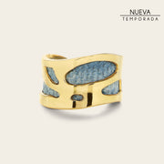 Anillo ajustable en piel genuina de carunga para dama