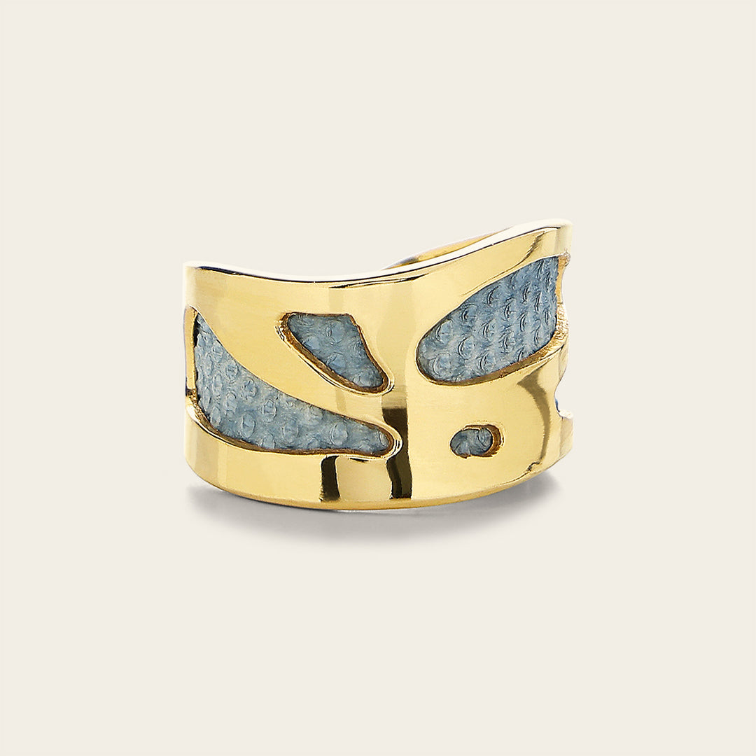 Anillo ajustable en piel genuina de carunga para dama