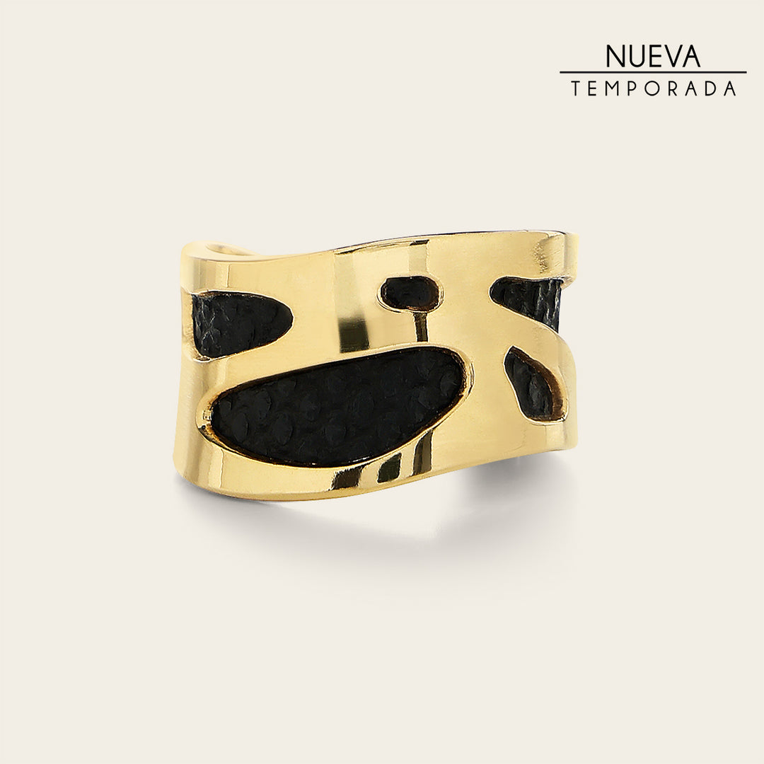 Anillo ajustable en piel genuina de carunga para dama