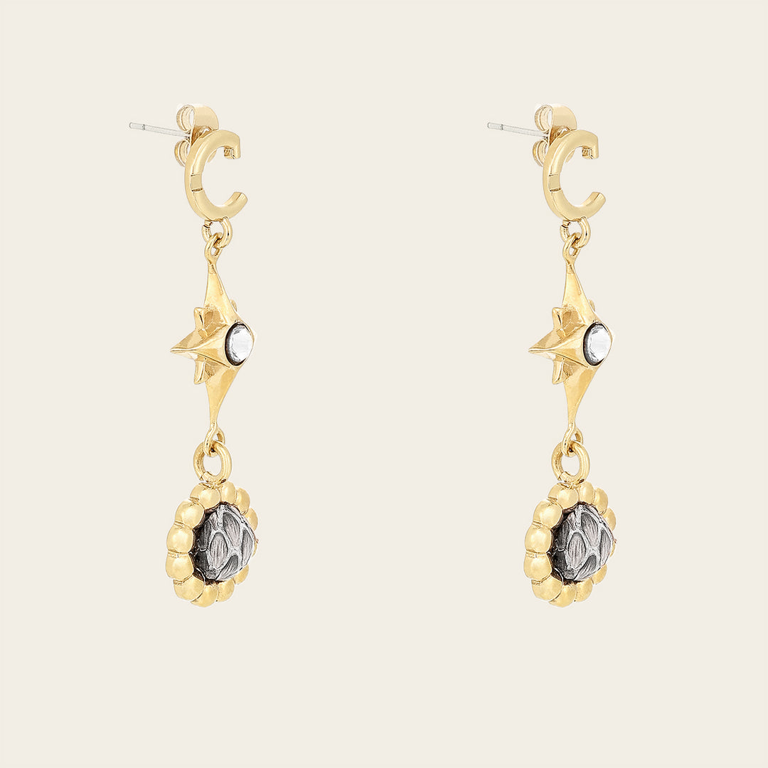 Aretes en piel genuina de pitón para dama