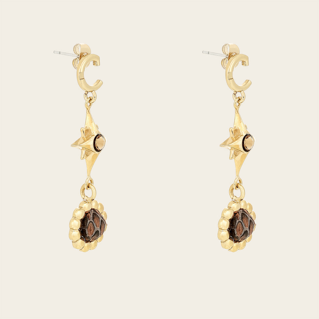 Aretes en piel genuina de pitón para dama