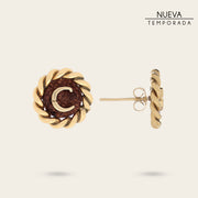 Aretes en piel genuina de lizard para dama