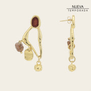 Aretes en piel genuina de lizard para dama