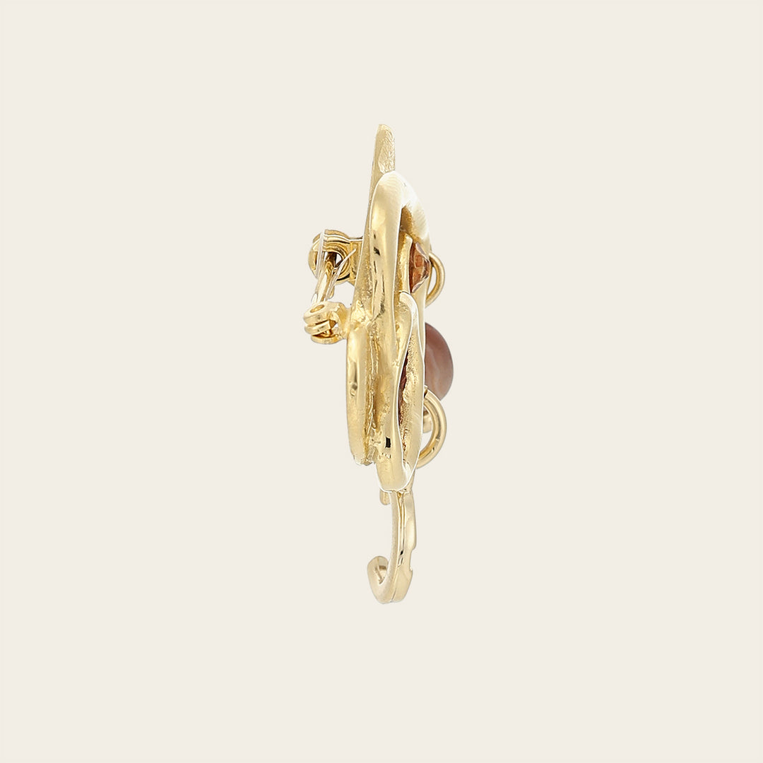 Broche en piel genuina de lizard para dama