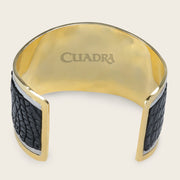 Brazalete ajustable en piel genuina de cocodrilo para dama Joyería 