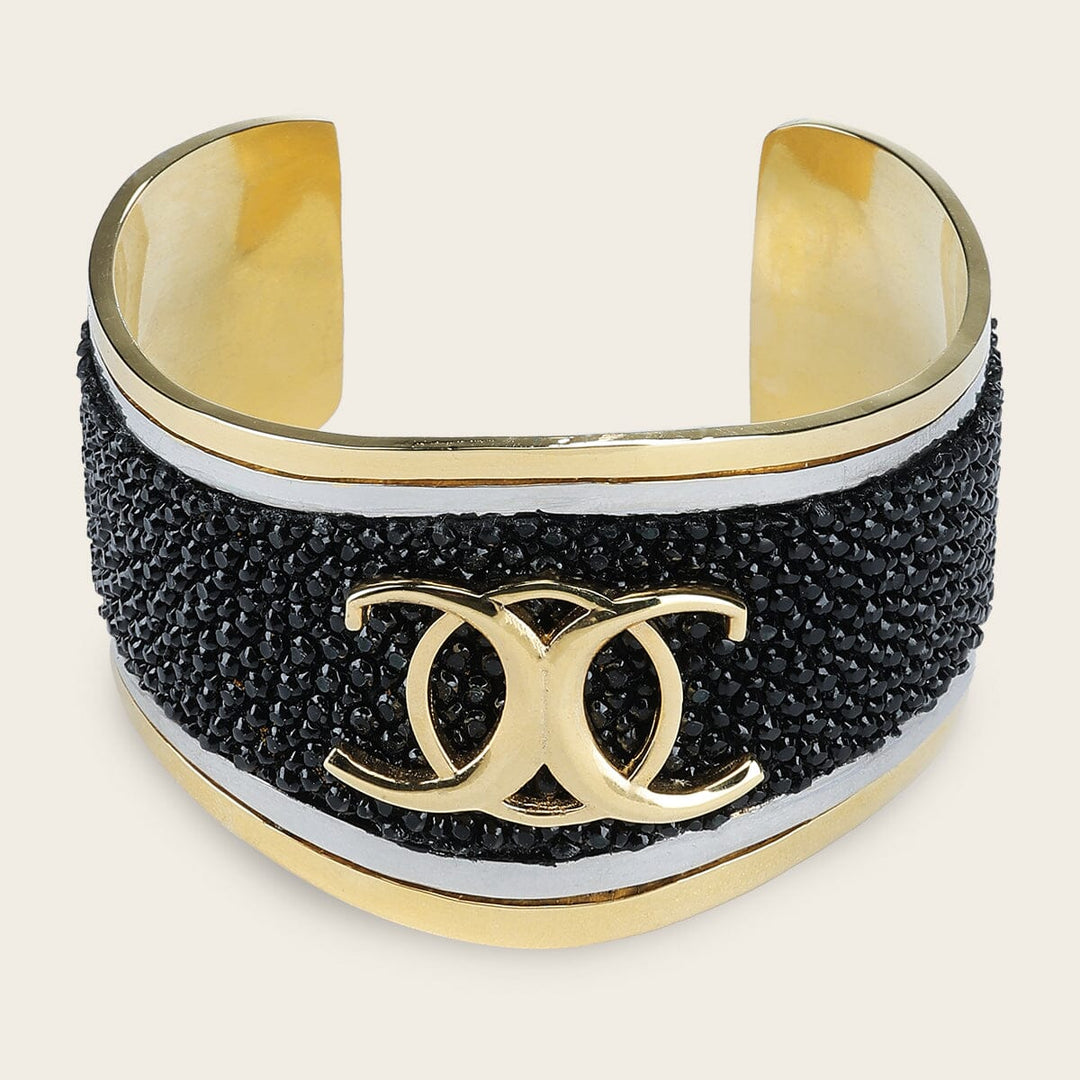 Brazalete ajustable en piel genuina de mantarraya para dama Joyería 