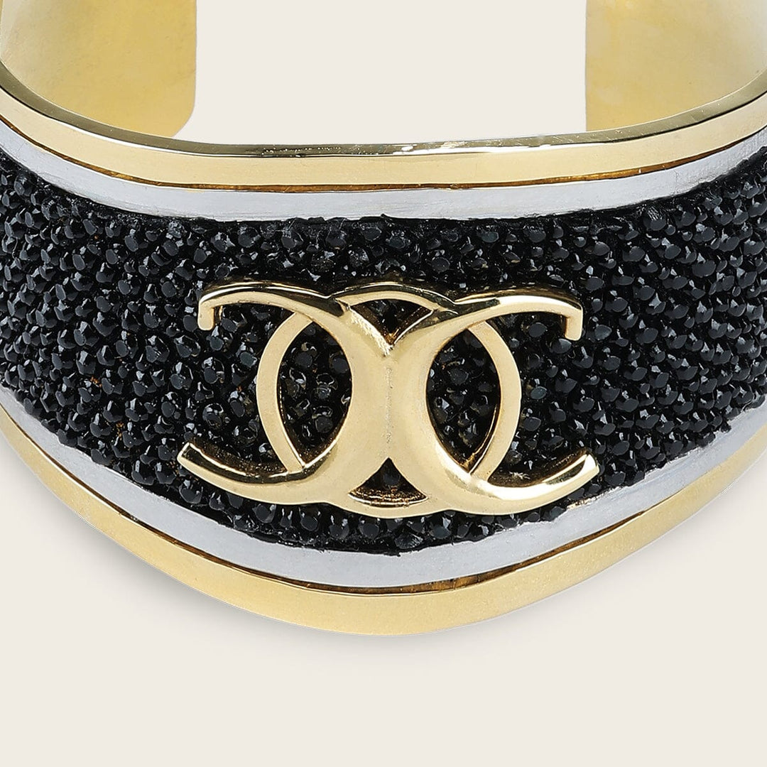 Brazalete ajustable en piel genuina de mantarraya para dama Joyería 