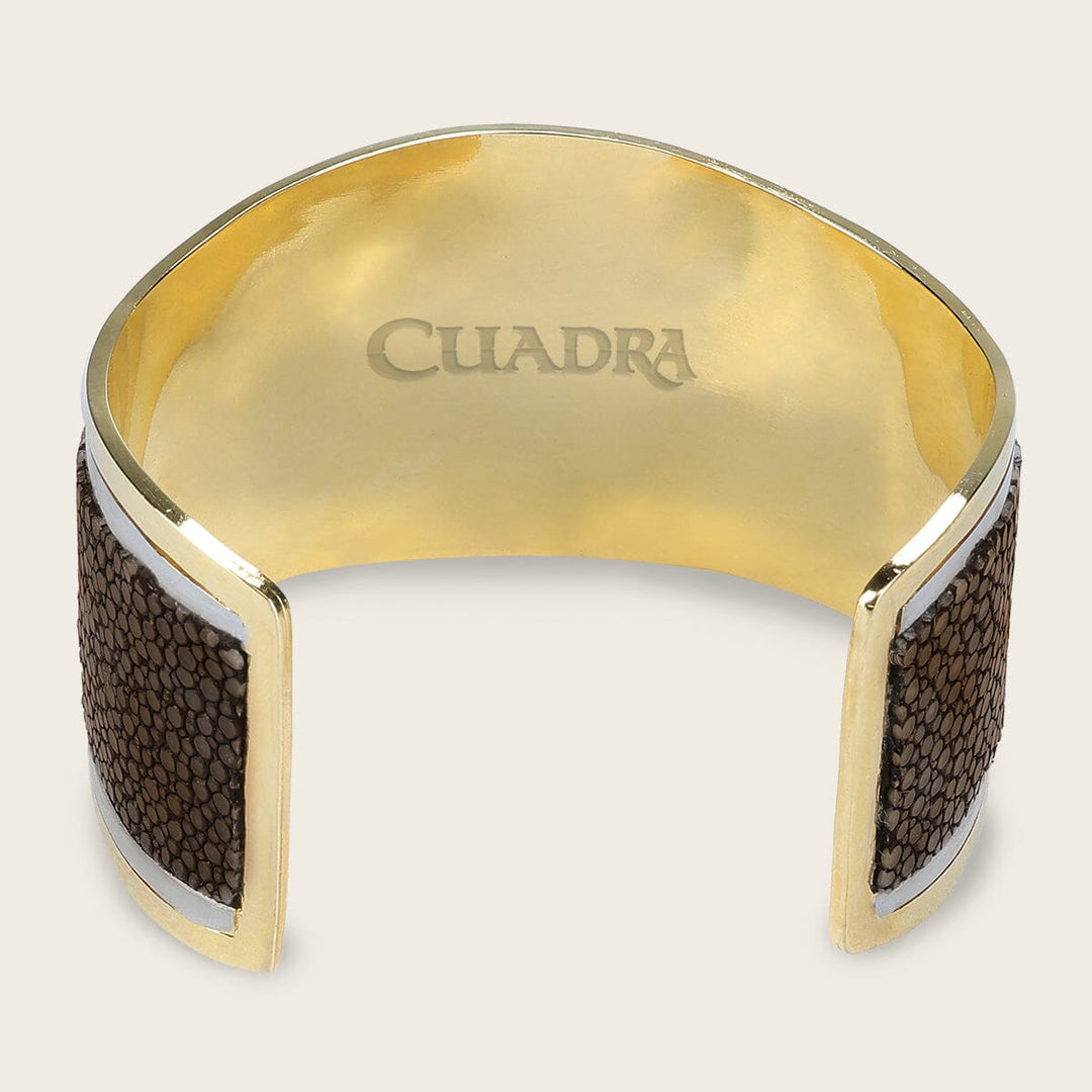 Brazalete ajustable en piel genuina de mantarraya para dama Joyería 