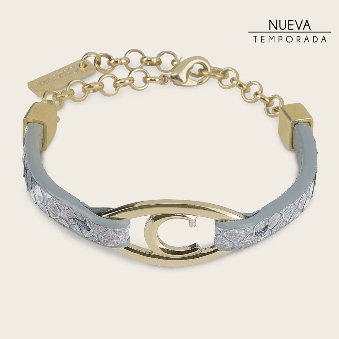 Pulsera en piel genuina de pitón para dama Joyería 