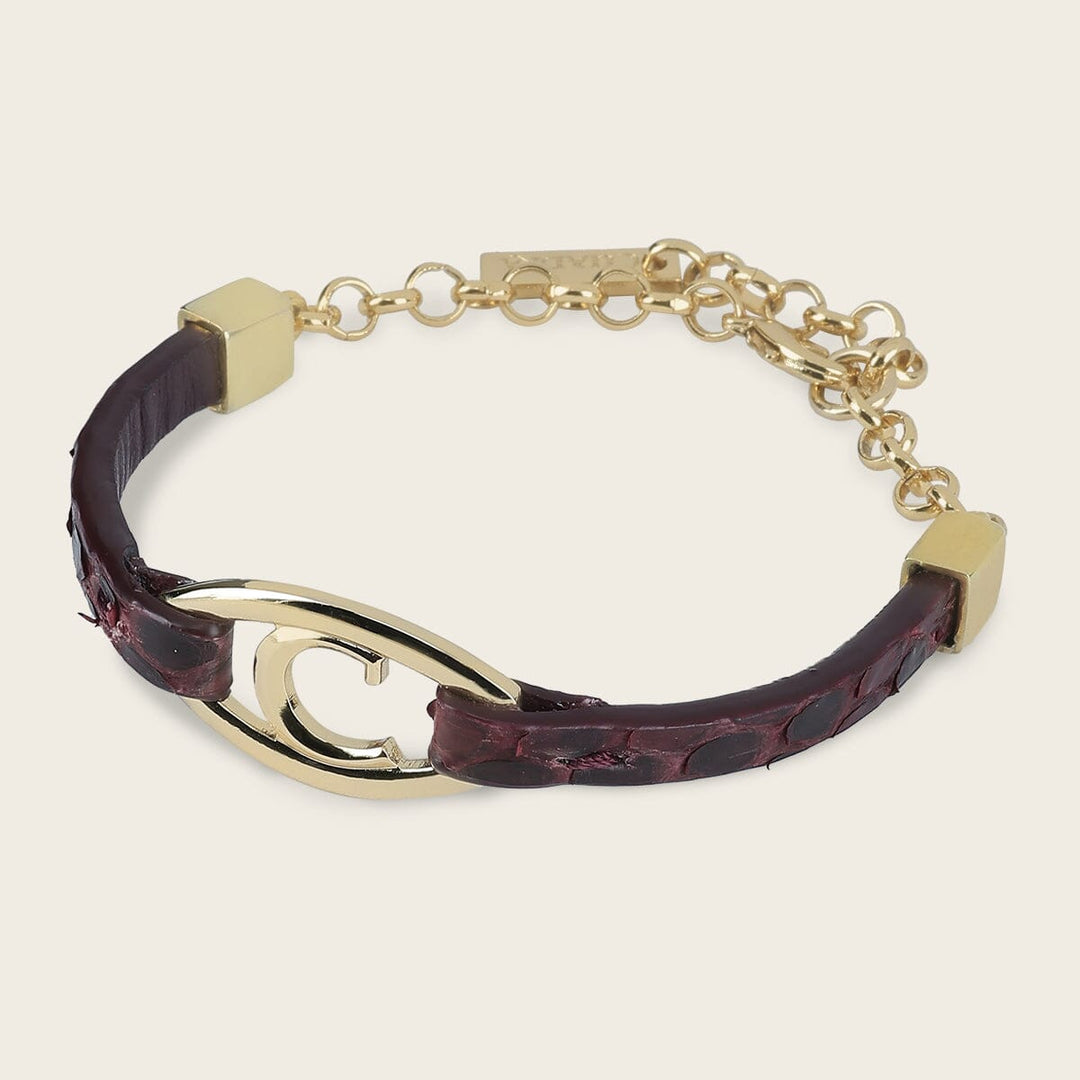 Pulsera en piel genuina de pitón para dama Joyería 