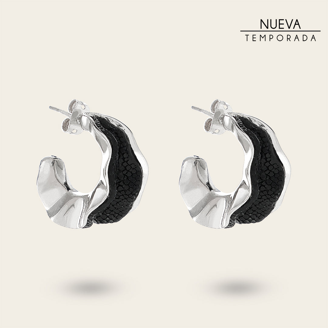 Arracadas en piel genuina de mantarraya para dama